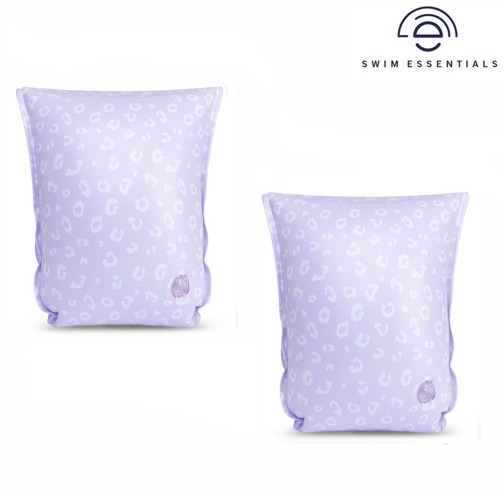 Piepūšamās peldēšanas piedurknes Swim Essentials Lilac Leopard
