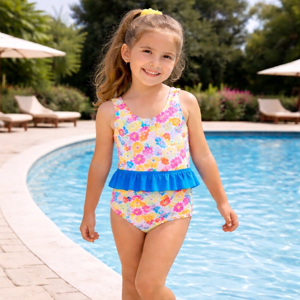 Peldkostīms meitenei Playshoes Flowers Allover