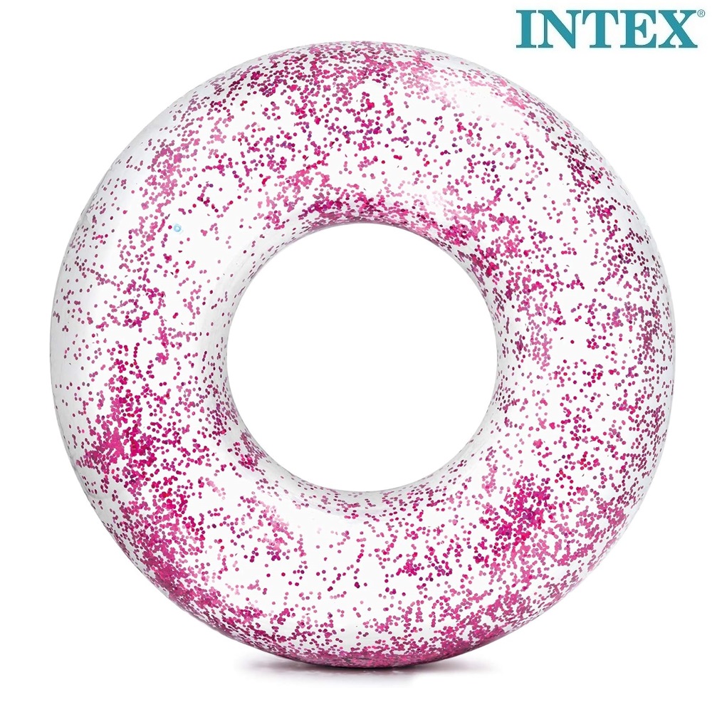 Piepūšams riņķis peldēšanai Intex Glitter Pink