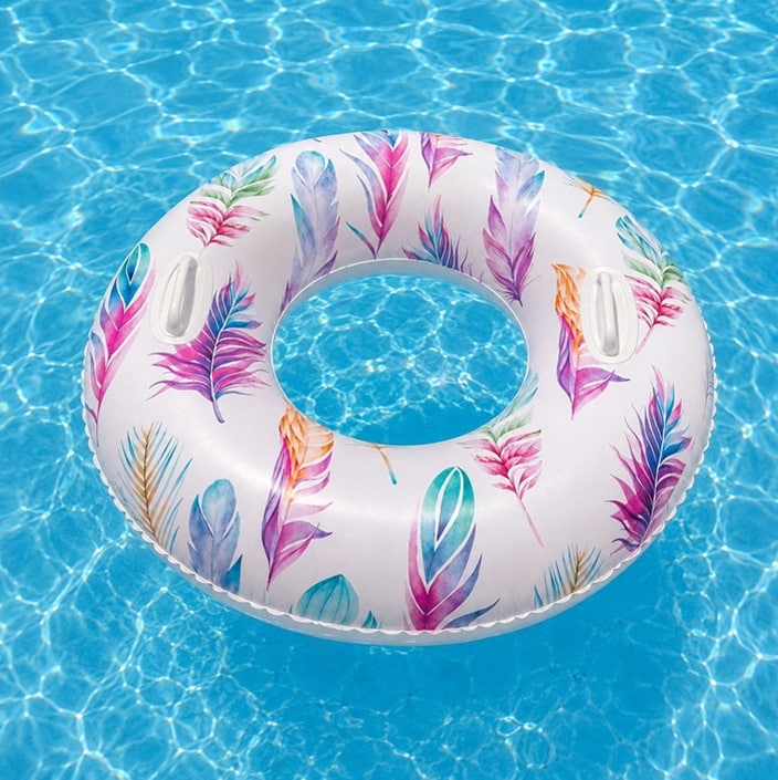 Peldriņķis XL ar rokturiem - Intex Tropical Leaves