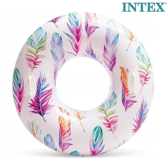 Peldriņķis XL ar rokturiem - Intex Tropical Leaves