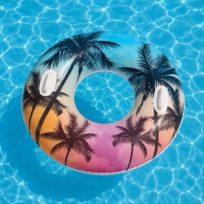 Peldriņķis XL ar rokturiem - Intex Tropical Palm Trees