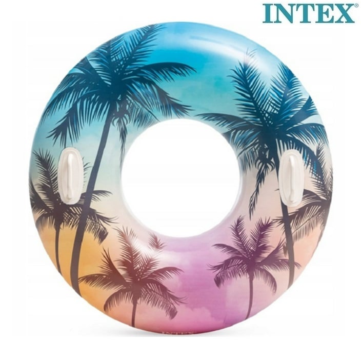 Peldriņķis XL ar rokturiem - Intex Tropical Palm Trees