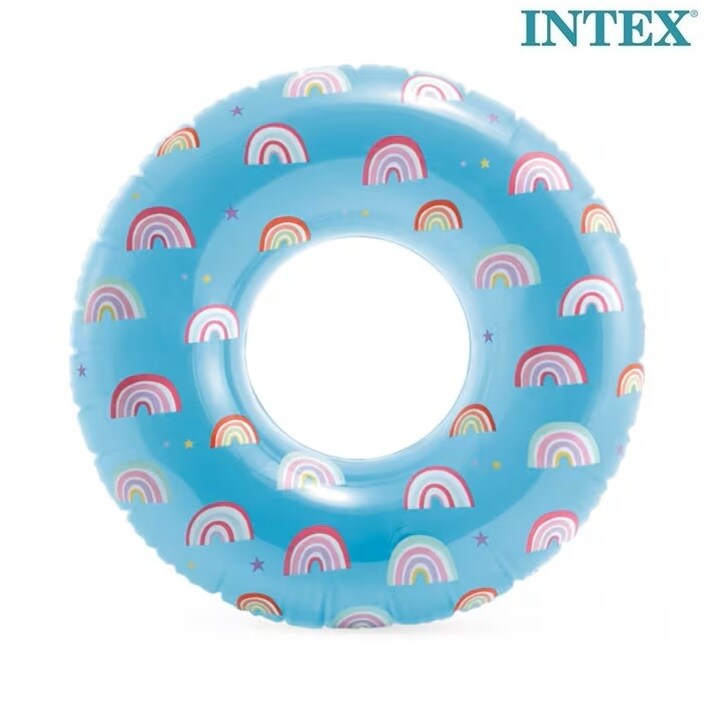 Piepūšamais peldriņķis XL - Intex Whimsical Rainbows