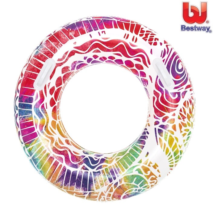 Piepūšamais peldriņķis bērniem Bestway Castaway Summer Swirl XL Red