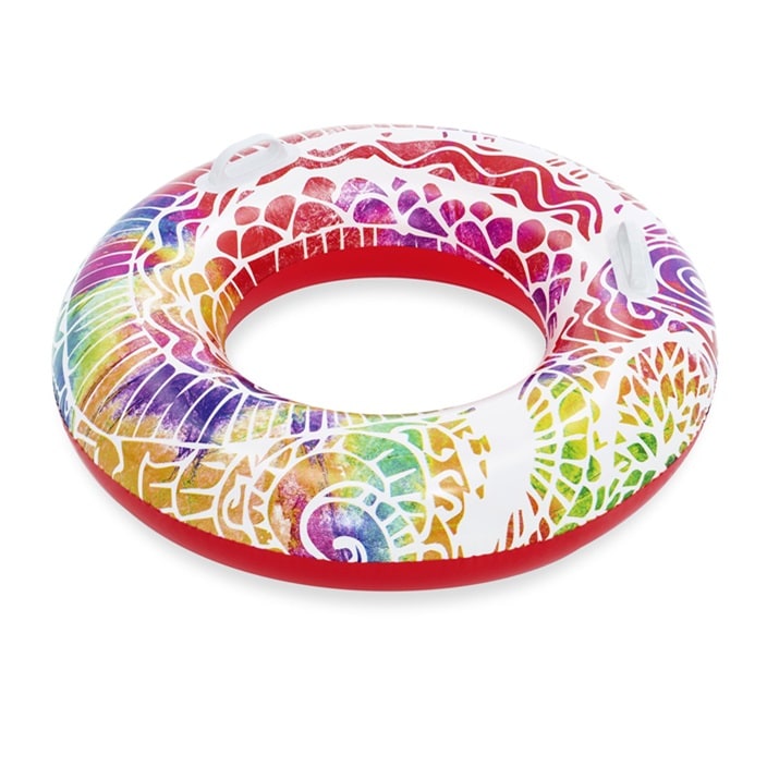 Piepūšamais peldriņķis bērniem Bestway Castaway Summer Swirl XL Red
