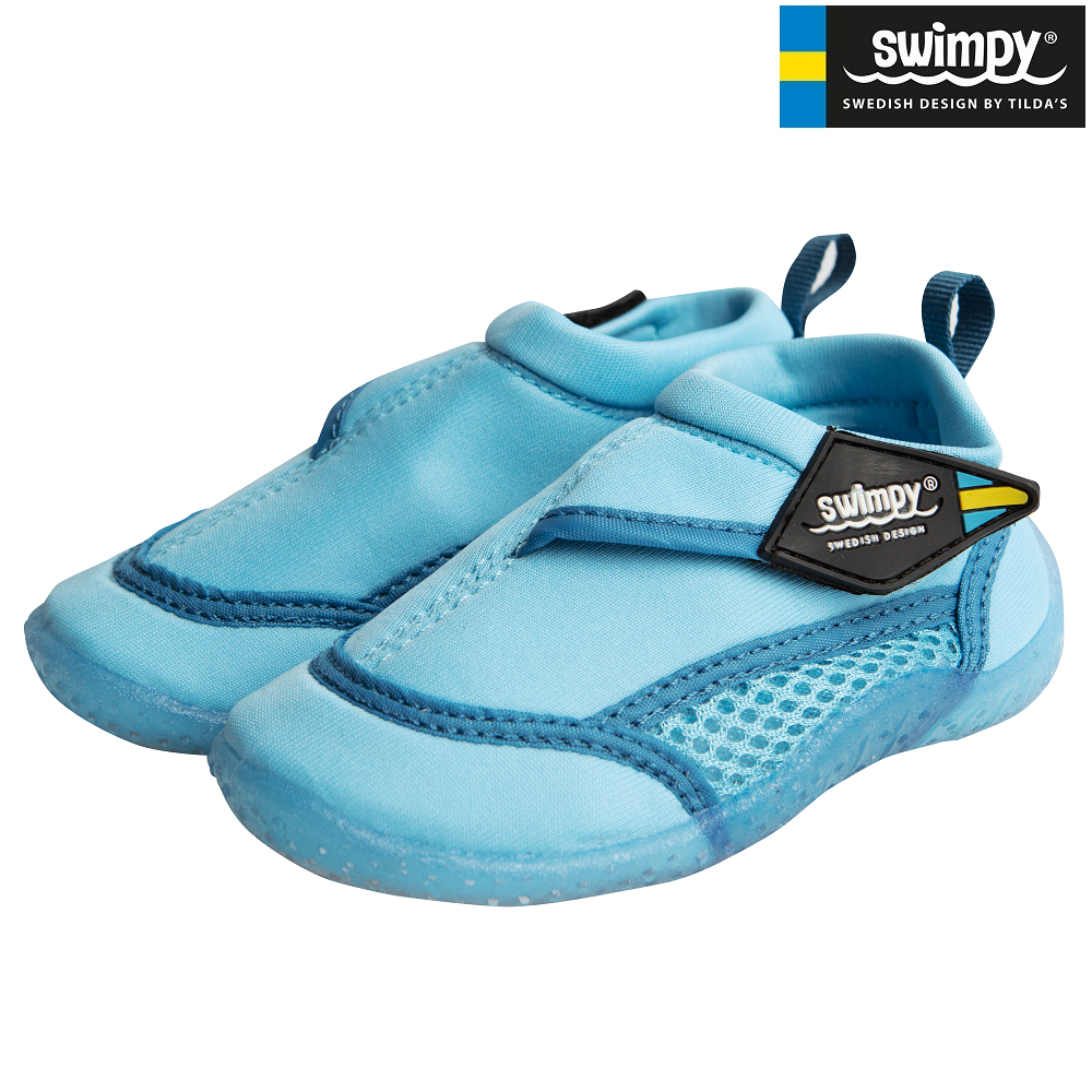 Pludmales un peldēšanas apavi bērniem un mazuļiem Swimpy Light Blue