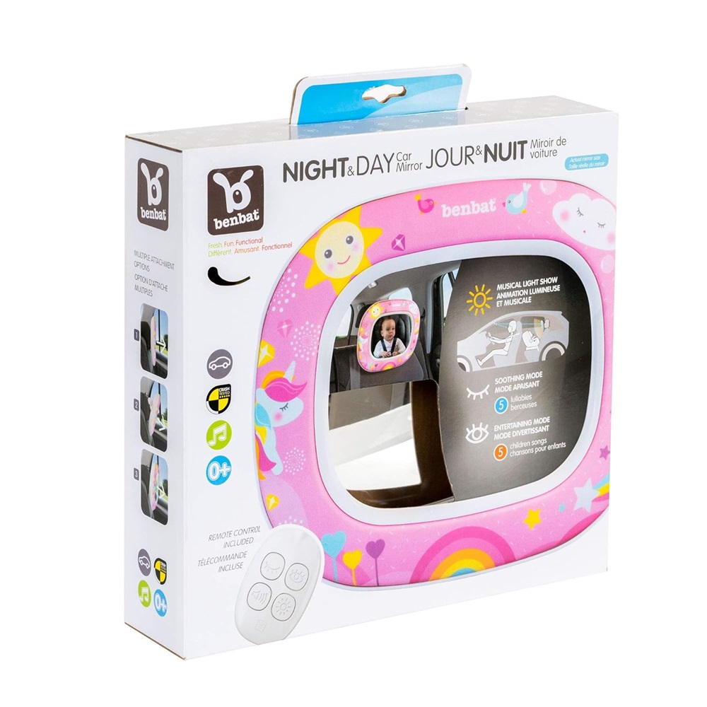 Aizmugurējā sēdekļa spogulis Benbat Night and Day Baby Unicorn