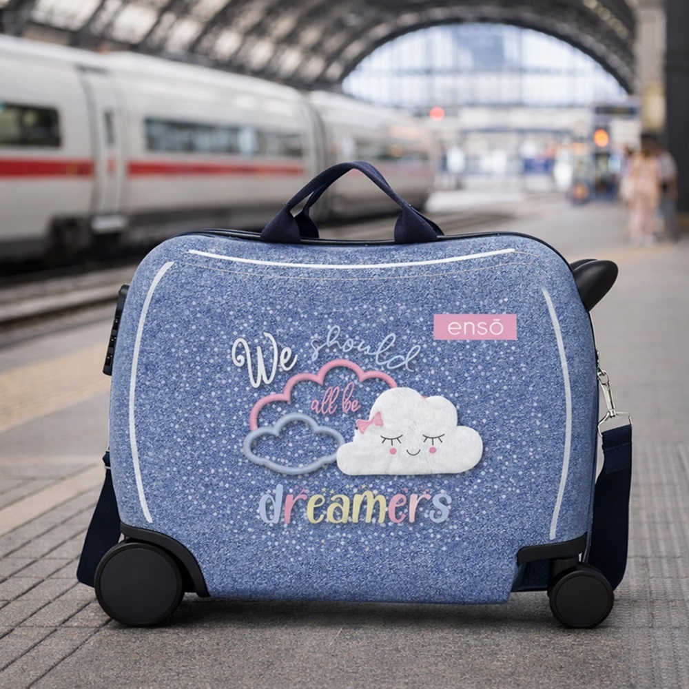 Bērnu ride-on koferis ar riteņiem Enso Dreamers Blue