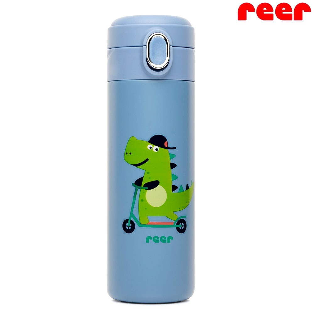 Metāla dzeramā pudele bērniem Reer Dino Blue