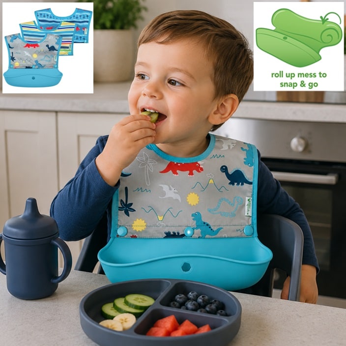 Lacīte bērniem - Green Sprouts Snap & Go Dinos
