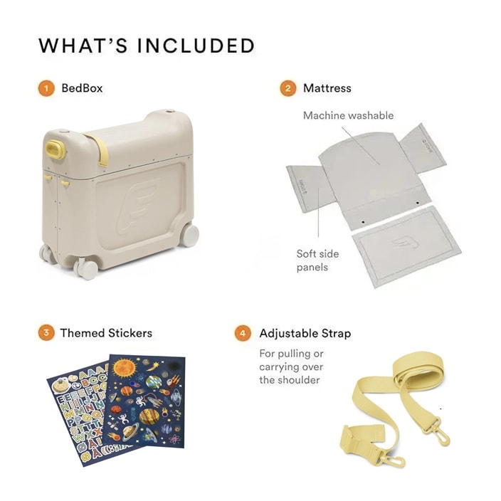 Braucams ceļojumu koferis – Stokke JetKids BedBox Moonglow White
