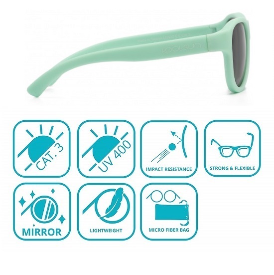 Saulesbrilles bērniem Koolsun Air Greyed Jade