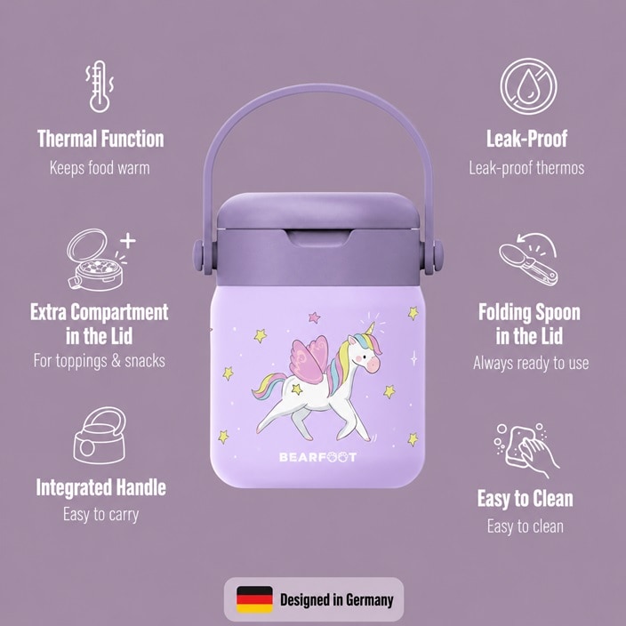 Termoss ēdienam bērniem Bearfoot Unicorn
