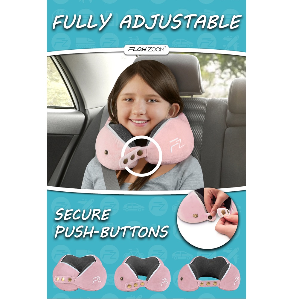 Kakla spilvens bērniem Flowzoom Comfy Kids Pink Medium