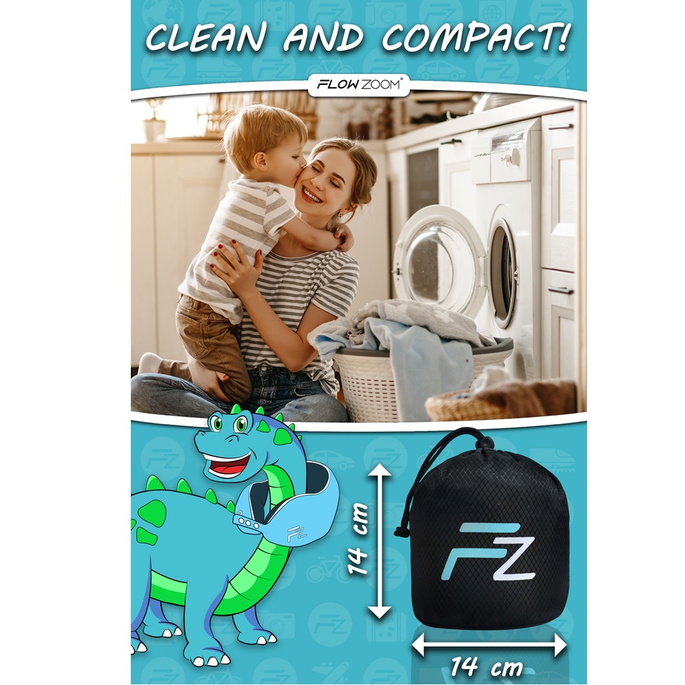 Kakla spilvens bērniem Flowzoom Comfy Kids Blue Small