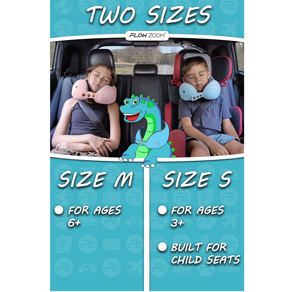Kakla spilvens bērniem Flowzoom Comfy Kids Blue Small