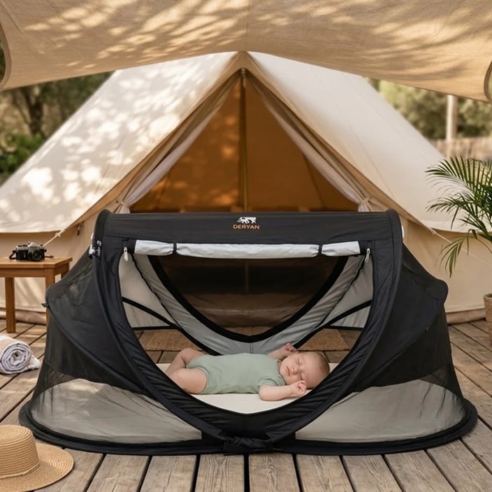 Ceļojumu gultiņa - Deryan Toddler Luxe Black