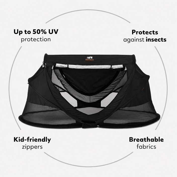 Ceļojumu gultiņa - Deryan Toddler Luxe Black