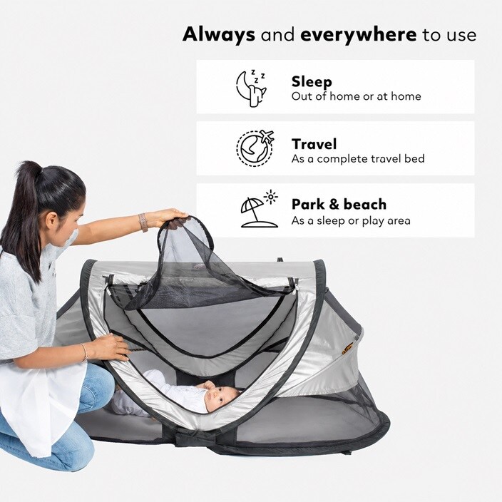 Ceļojumu gultiņa - Deryan Toddler Luxe Silver