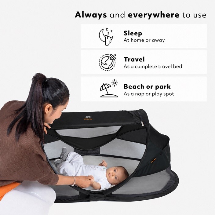 Ceļojumu gultiņa - Deryan Baby Luxe Black