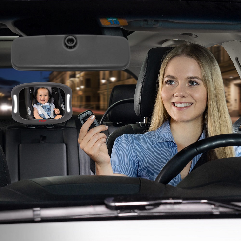Aizmugurējā sēdekļa spogulis Reer BabyView LED
