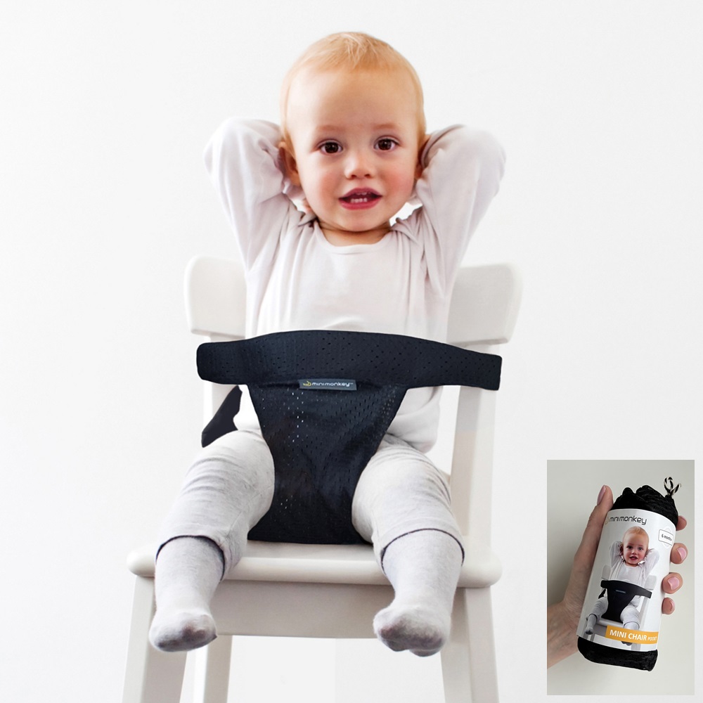 Ceļojumu augstais krēsls Mini Monkey Black