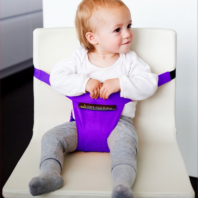 Ceļojumu augstais krēsls Minimonkey Minichair Purple