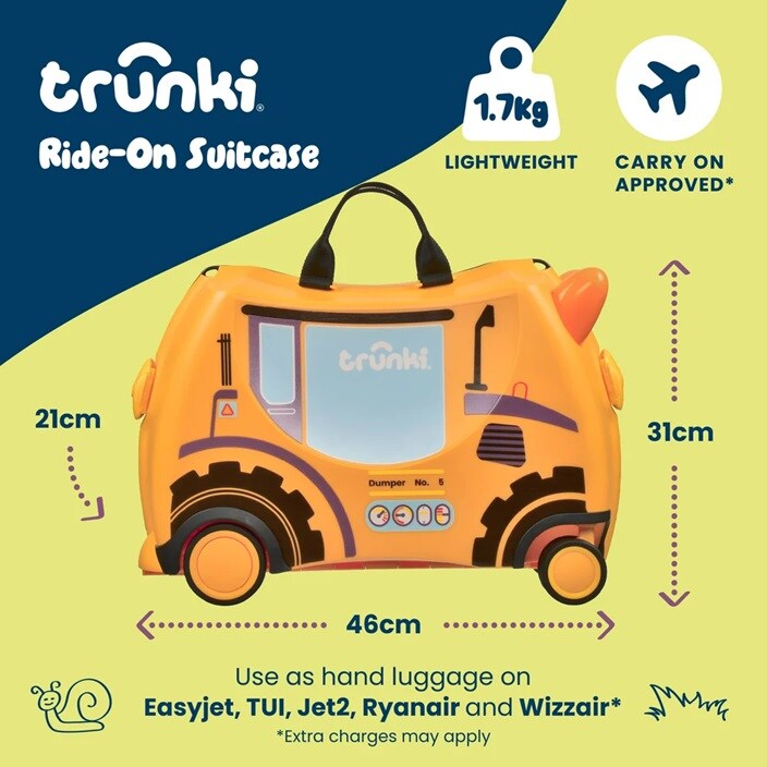 Bērnu ride-on koferis - Trunki Glide Doug Digger