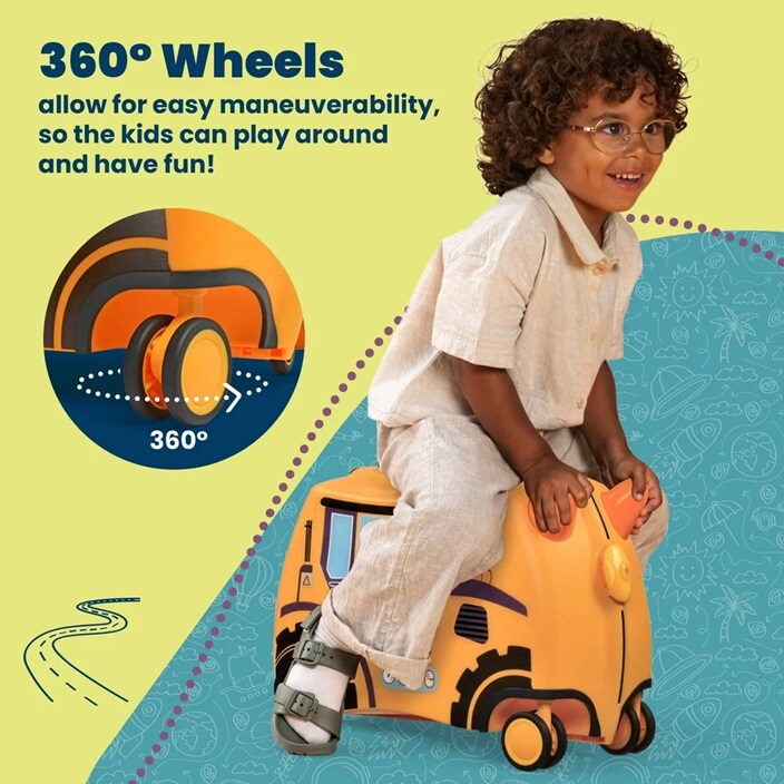 Bērnu ride-on koferis - Trunki Glide Doug Digger