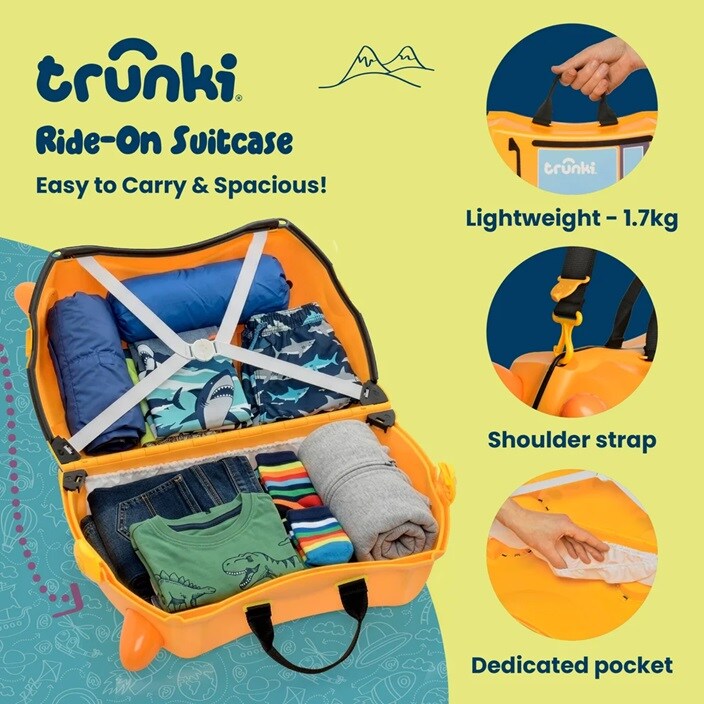 Bērnu ride-on koferis - Trunki Glide Doug Digger
