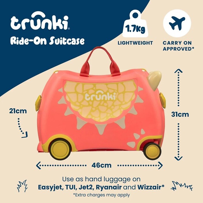 Bērnu ride-on koferis - Trunki Glide Dylan Dragon