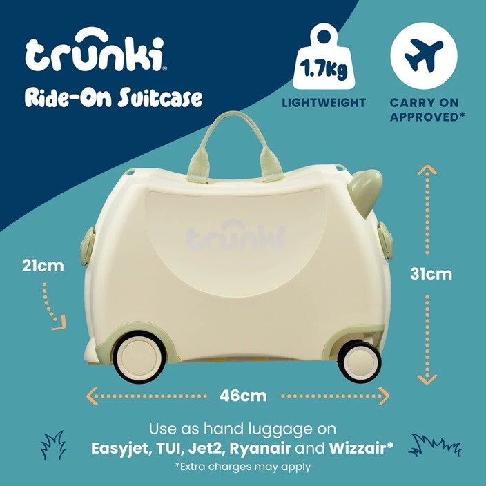 Bērnu ride-on koferis - Trunki Glide Ivory