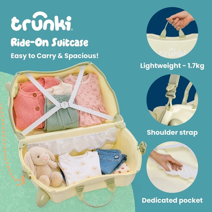 Bērnu ride-on koferis - Trunki Glide Ivory