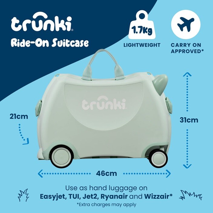 Bērnu ride-on koferis - Trunki Glide Sage