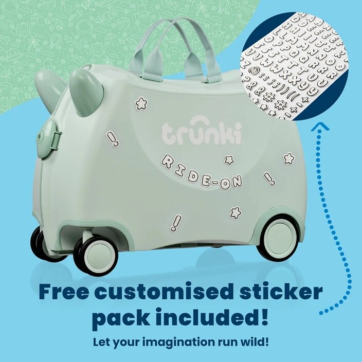 Bērnu ride-on koferis - Trunki Glide Sage