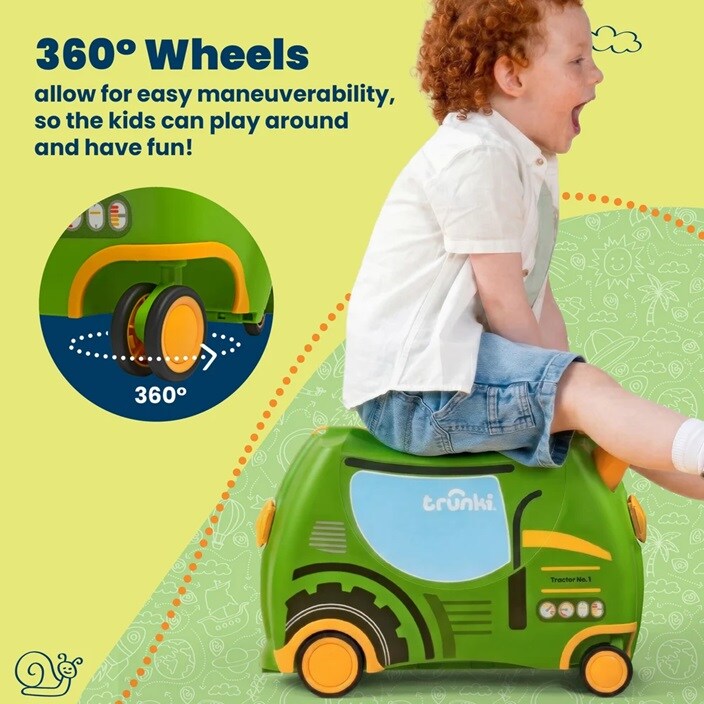 Bērnu ride-on koferis - Trunki Glide Tilly Tractor