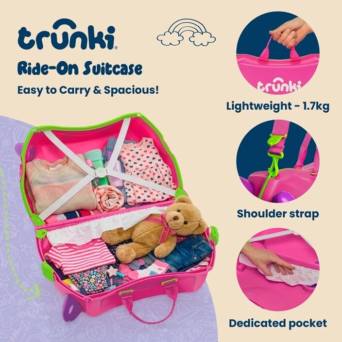 Bērnu ride-on koferis - Trunki Glide Trixie