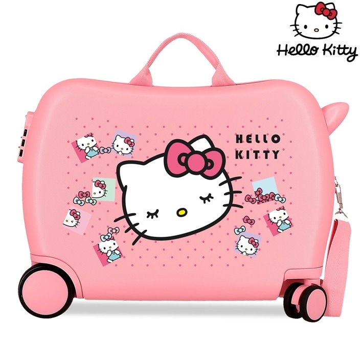 Bērnu ride-on koferis ar riteņiem Hello Kitty Bows