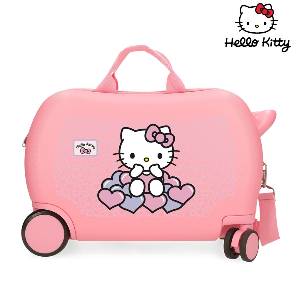 Čemodāns bērniem Ride-On Hello Kitty Hearts and Dots