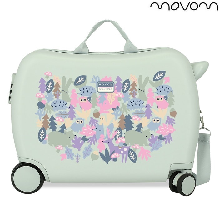 Bērnu ride-on koferis ar riteņiem Movom Forest Mint