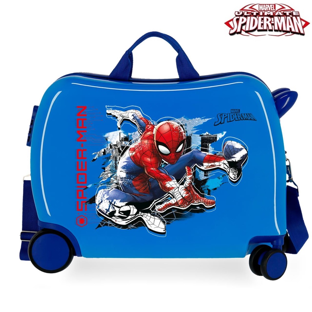 Bērnu čemodāns ar riteņiem Spiderman Geo Blue
