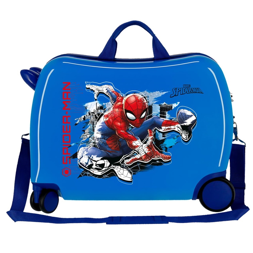 Bērnu čemodāns ar riteņiem Spiderman Geo Blue