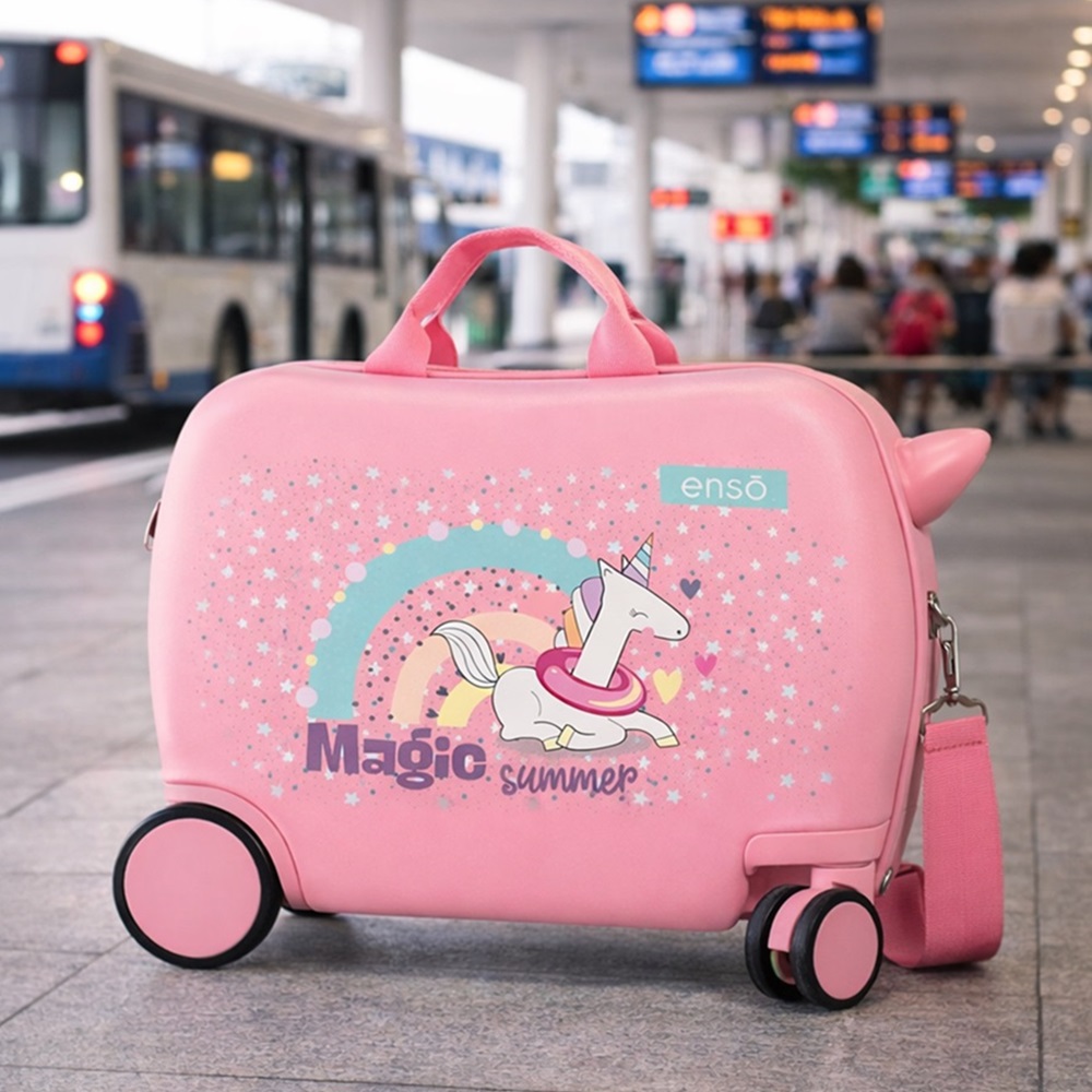 Bērnu ride-on koferis ar riteņiem Enso Magic Unicorn Pink Bērnu ride-on koferis ar riteņiem Enso Magic Unicorn Pink