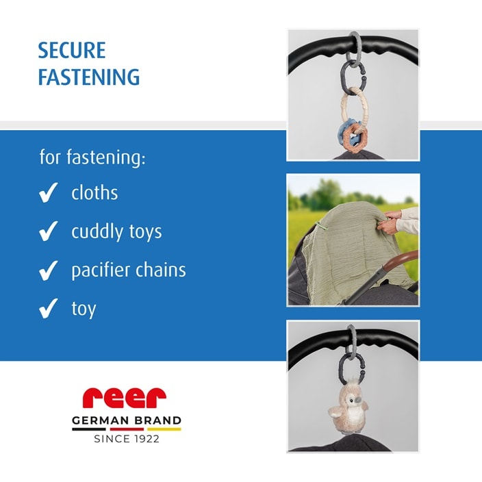 Stiprinājuma gredzeni bērnu ratiem – Reer Clip&Go Fastening Rings