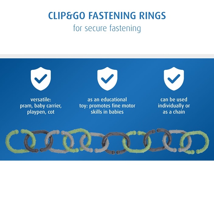 Stiprinājuma gredzeni bērnu ratiem – Reer Clip&Go Fastening Rings