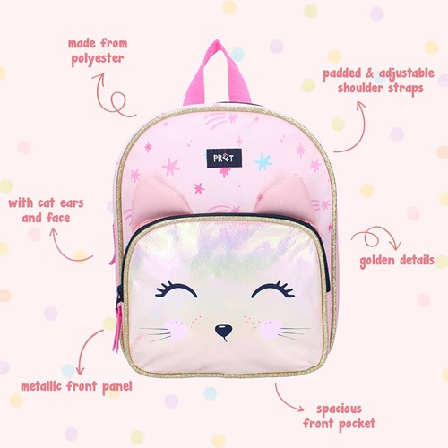 Bērnu mugursoma Pret Giggle Light Pink Cat