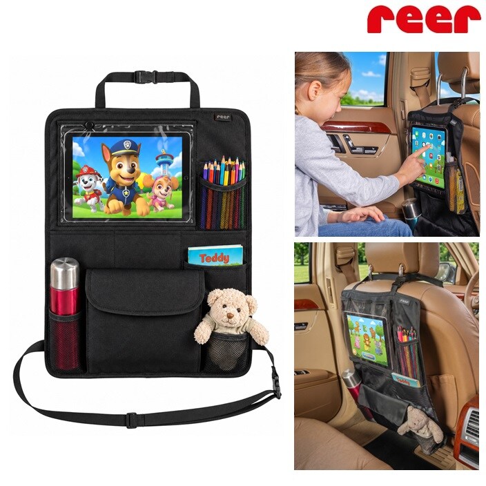 Auto sēdekļa organizators ar planšetdatora turētāju - Reer TravelKid Black