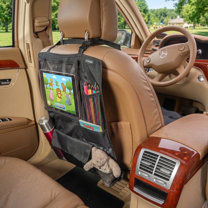 Auto sēdekļa organizators ar planšetdatora turētāju - Reer TravelKid Black