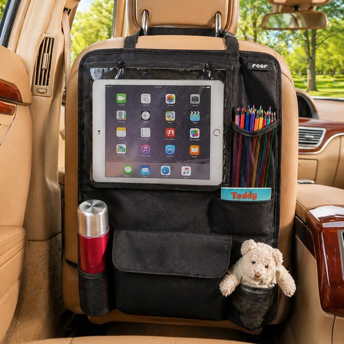 Auto sēdekļa organizators ar planšetdatora turētāju - Reer TravelKid Black